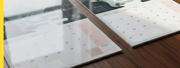 Keskmise spiraaliga seinakalendrid