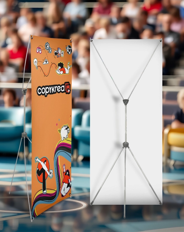 Välistingimuste kahepoolne X Banner täidetava alusega